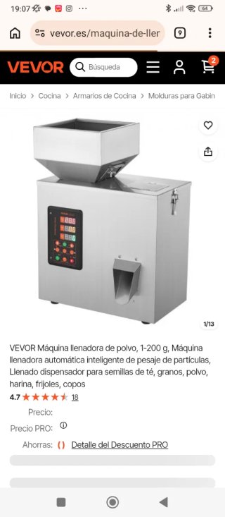 Máquina Llenadora de Polvo y Especias