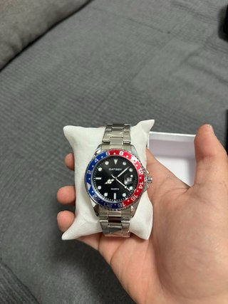 Reloj GATSBY Negro con Bisel Rojo y Azul