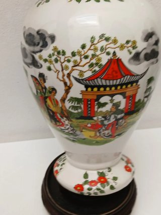 Vaso Cinese Vintage Porcellana Decorato