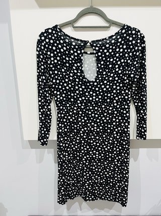 Vestido Negro con Lunares Blancos. Solo envío.