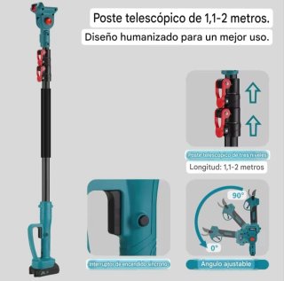 Motosierra Batería Recargable Pértiga Telescópica