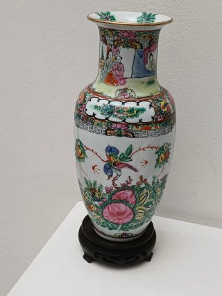 Vaso Cinese Vintage Porcellana Decorato