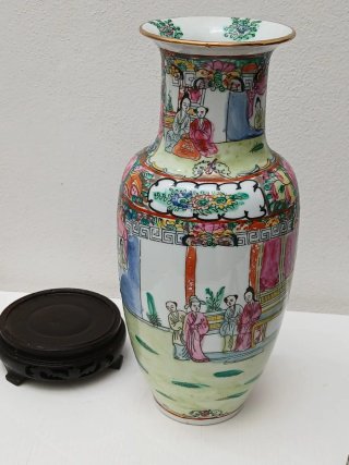 Vaso Cinese Vintage Porcellana Decorato