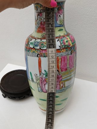 Vaso Cinese Vintage Porcellana Decorato