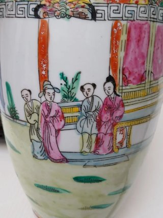 Vaso Cinese Vintage Porcellana Decorato