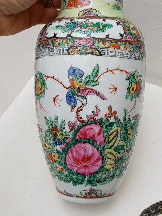 Vaso Cinese Vintage Porcellana Decorato
