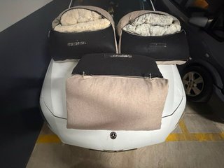Sofá chaiselongue beige tela