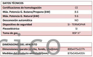 Plancha Gas Acero Rectificado Serie 100 - PLC8100RT