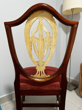 Silla de comedor/salón madera y tela