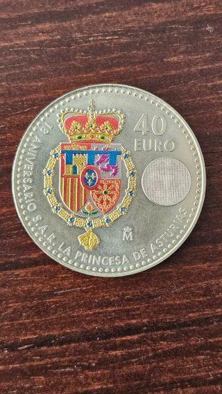 Moneda 40 Euro Princesa de Asturias