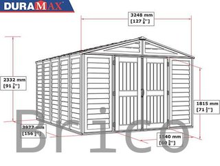 Caseta PVC Woodbridge Plus 405x324x233 cm - Duramax