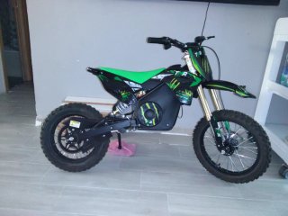 Moto Eléctrica TR Motocross Negra y Verde
