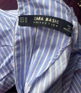 Vestido Zara Rayas Azul y Blanco Talla xs