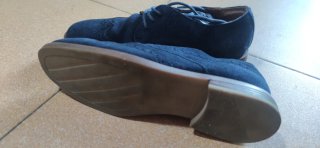 Zapatos de vestir niño azul ante