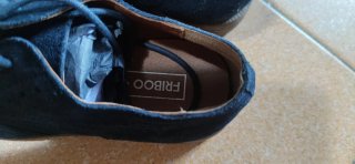 Zapatos de vestir niño azul ante