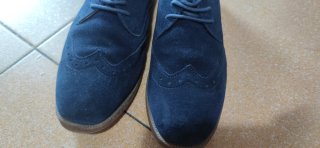 Zapatos de vestir niño azul ante