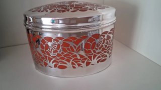 Plata Antiguo Joyero Vintage plata y coral