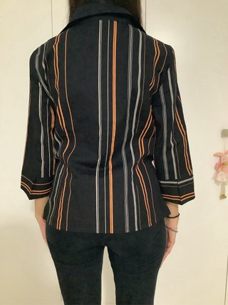 Blusa mujer talla 42 negra de rayas Celop elegante