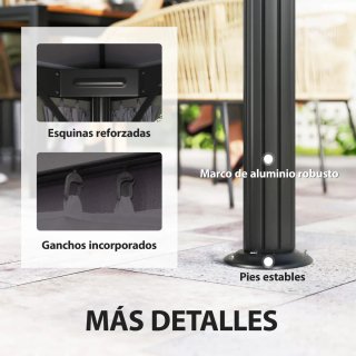 Cenador Jardín 4x3m Pabellón Gazebo Gris