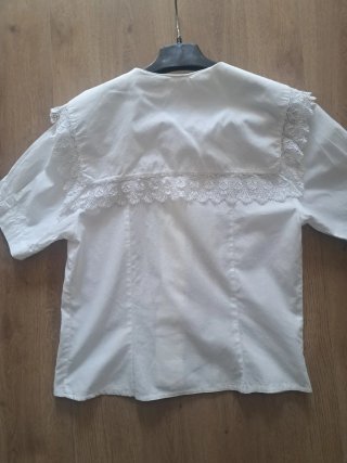 Blusa Vintage Blanca Encaje