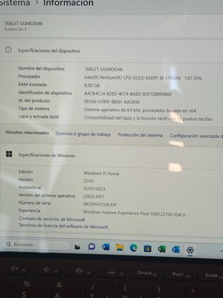 Microsoft Surface Go 3 mas teclado y raton.