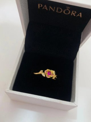 Anillo Pandora Flor Rosa con Circonitas