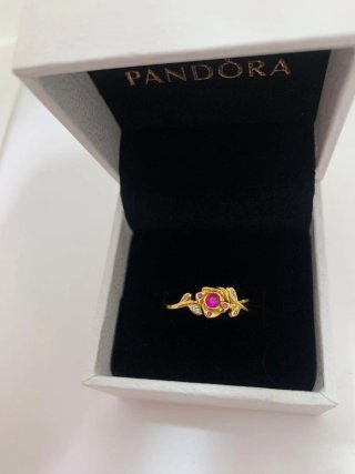 Anillo Pandora Flor Rosa con Circonitas