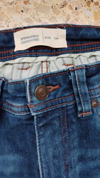 Pantalón Vaquero Hombre Slim Fit Azul Oscuro