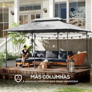 Cenador Jardín 4x3m Doble Techo