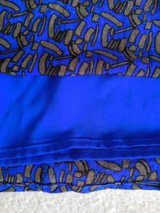 Vestido TMX azul y marrón estampado