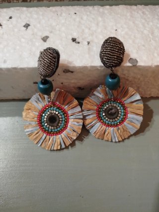 Pendientes artesanales flor