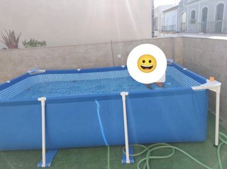 Piscina Rectangular y depuradora de arena.