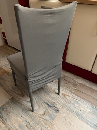 Pack 4 fundas comedor gris poliéster