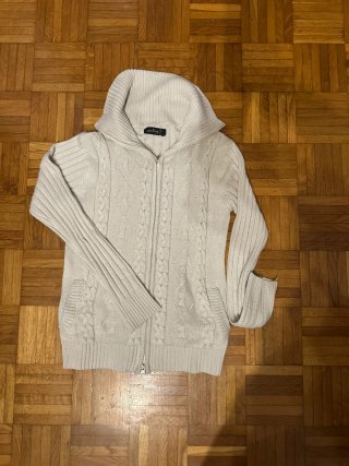 Chaqueta Lan Ting beige con cremallera