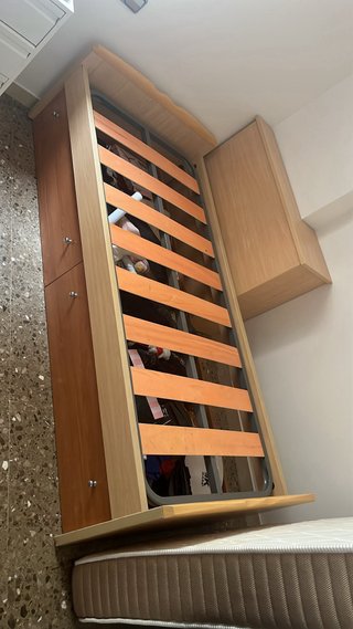 Cama 90x190 con somier, colchón y cajones