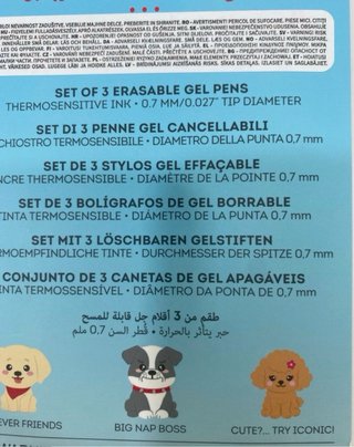 Set 3 penne cancellabili Legami cagnolini