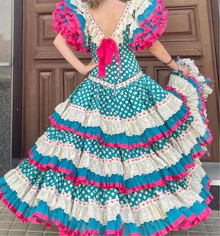 Traje de Flamenca Talla 36 Encaje