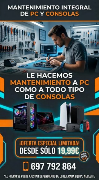 Servicio de mantenimiento y reparación de consolas