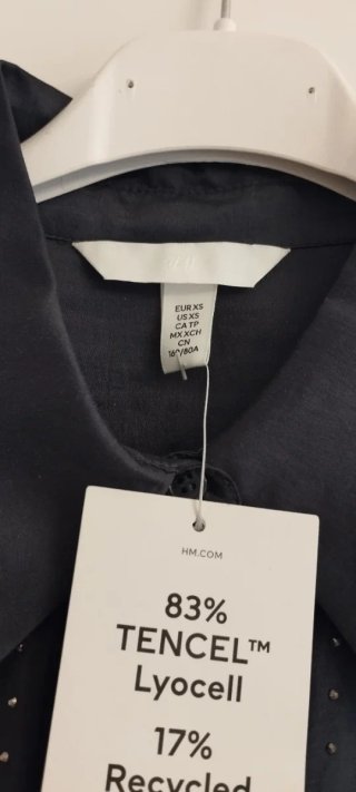 Camisa H&M mini brillantes negra