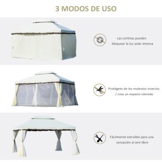 Cenador de Jardín 4x3m Beige