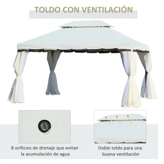 Cenador de Jardín 4x3m Beige