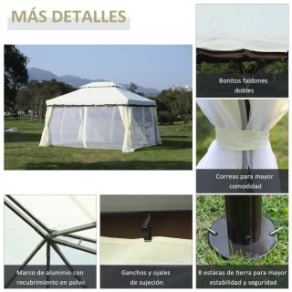 Cenador de Jardín 4x3m Beige
