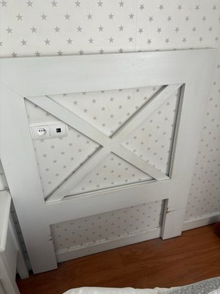 Cabecero Cama 90cm Madera Blanca