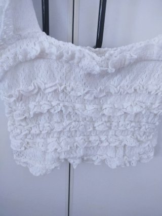 Top Zara Blanco Volantes