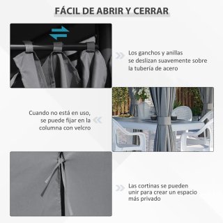 Cenador Jardín 4x3m con 6 Paredes