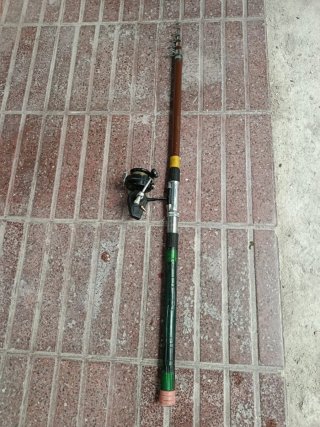 Caña de pescar con carrete
