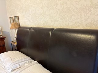 Cabecero Cama Matrimonio Cuero Marrón
