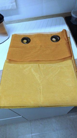 1 Cortina 140x260 Naranja y Amarillo