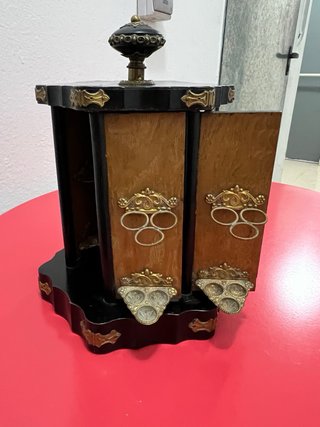 Porta sigari vintage in legno e ottone
