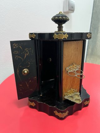Porta sigari vintage in legno e ottone